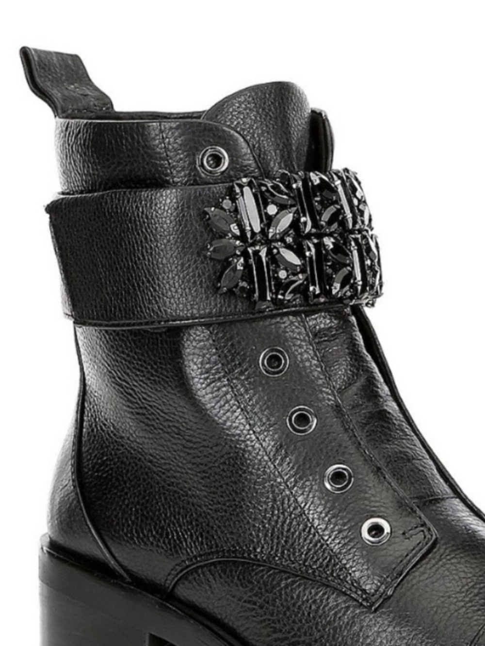 Karl Lagerfeld Paris Women's‎ Maeva Embellished Buckled Zip Booties - Picture 5 of 13